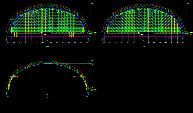 武安跨度110米，拱高35_7米煤棚网架